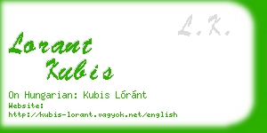 lorant kubis business card
